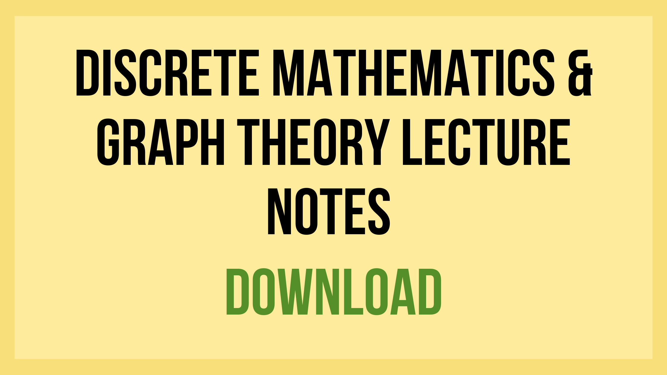 Discrete Mathematics & Graph Theory Lecture Notes PDF – JNTUA